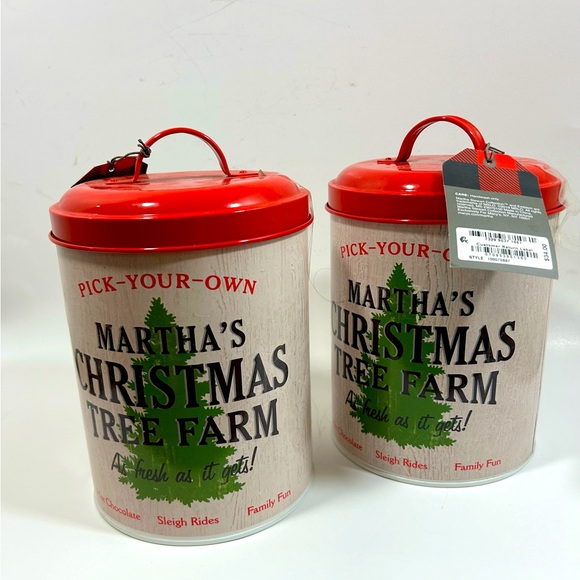 Canister Carbon Steel Martha Stewart The Holiday Collection 5.3”x 9” Set of Two - Picture 2 of 7